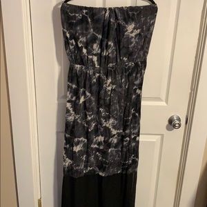 Black and Gray tie dye maxi dress